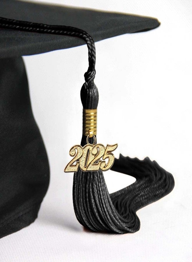 Endea Graduation شرابة تخرج إنديا بلون واحد مع قطرة ذهبية للتمر (أسود، 2025) - Image 4
