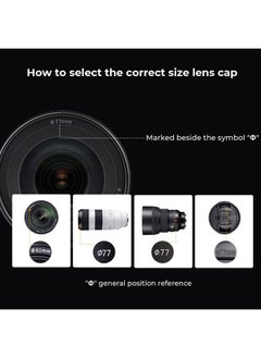 K&F Concept 43mm Lens Cap, 9-in-1 Center Pinch Lens Cover + Anti-Loss Keeper Leash + Microfiber Cleaning Cloth Kits Compatible with Nikon, Canon, Sony, Fujifilm Camera Lenses  - Image 2