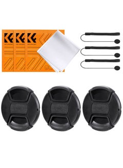 K&F Concept 43mm Lens Cap, 9-in-1 Center Pinch Lens Cover + Anti-Loss Keeper Leash + Microfiber Cleaning Cloth Kits Compatible with Nikon, Canon, Sony, Fujifilm Camera Lenses  - Image 1