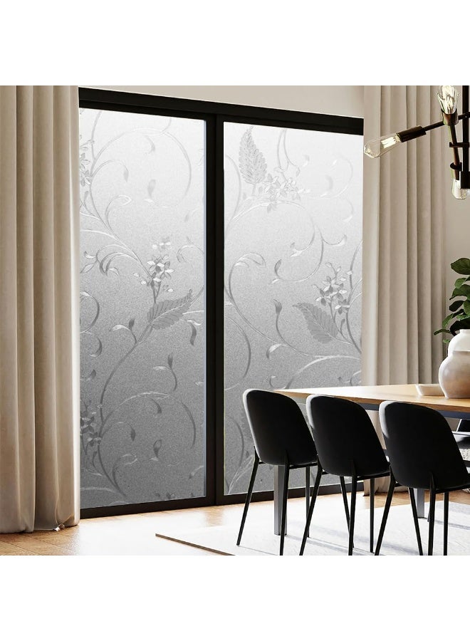 عربست غشاء نوافذ زجاجي مُعتّق غير لاصق، مُثبّت ثابت، يُضفي لمسةً من الخصوصية على أبواب الدش والحمامات (45 سم × 3 أمتار). - Image 1