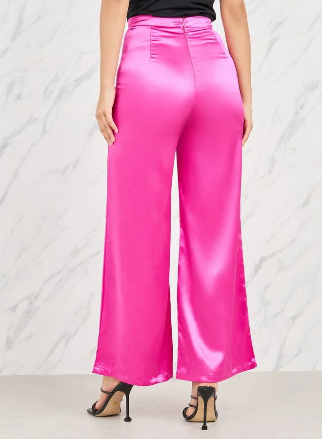 Take Two Satin High Rise Wide Leg Pant