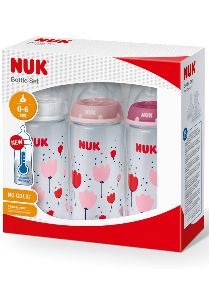 NUK First Choice+ Triple Set Temperature Bottles - Pink - pzsku/Z16B2C5B021A54CCA9982Z/45/_/1723588340/bd29ec69-b498-4d1c-acb9-6d15dd04f7a2