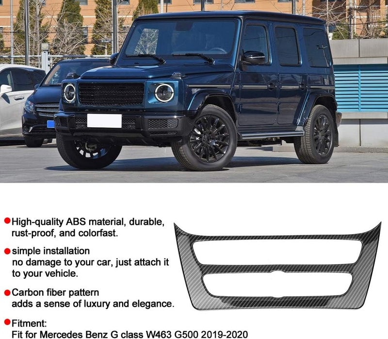 Carbon Fiber Pattern Central Control Mode Frame Trim for G Class W463 G500 2019-2020, ABS Material, Black - Protective Styling, Easy Installation, Upgrade Interior Look - Image 4