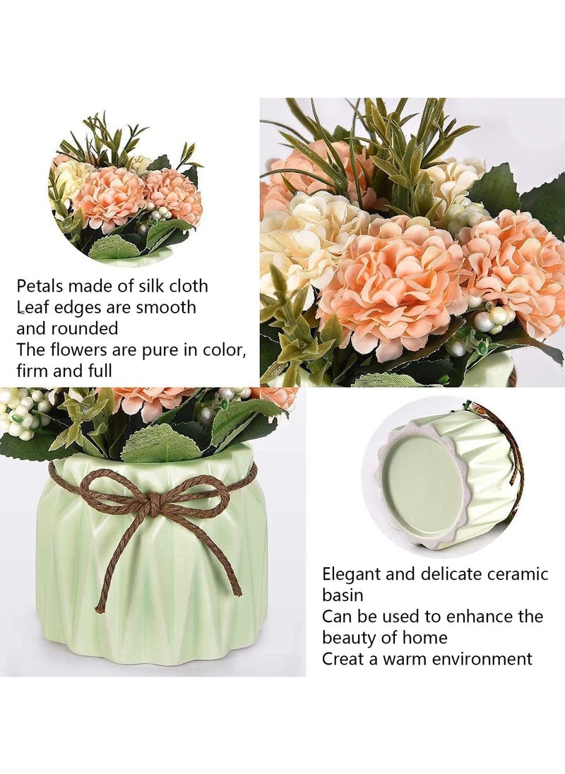 Arabest 4 Pack Small Artificial Bonsai Potted Flowers with Pots Fake Plants Decoration for Home Office Desk  - Image 3