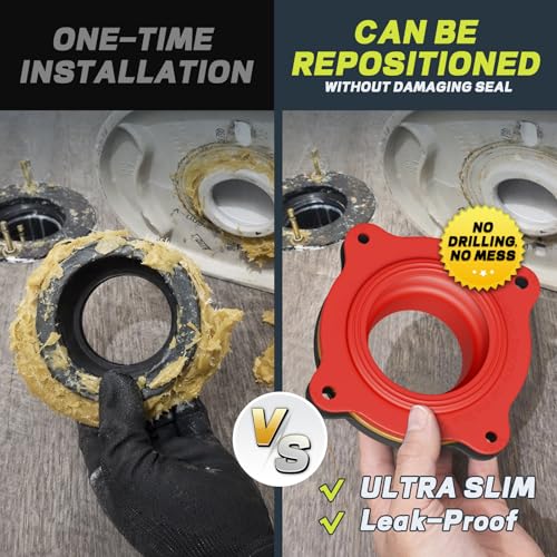 boeemi Toilet Flange Repair Kit with Elastic Wax Ring TF02-RI- Premium Toilet Seal and Gasket Replacement (with Sealing Caulk Tape) - Image 3