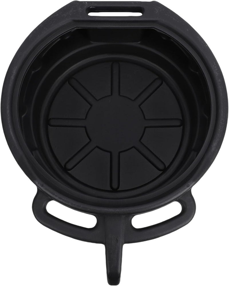 6L Oil Drain Pan, High Strength Black PP Plastic Splash Guard Design with Easy Grip Handle for Cars Trucks Motorcycles Transmission Hydraulic Fluid - Image 3