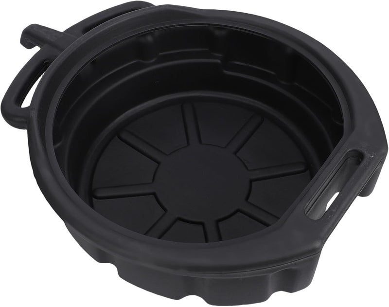 6L Oil Drain Pan, High Strength Black PP Plastic Splash Guard Design with Easy Grip Handle for Cars Trucks Motorcycles Transmission Hydraulic Fluid - Image 1