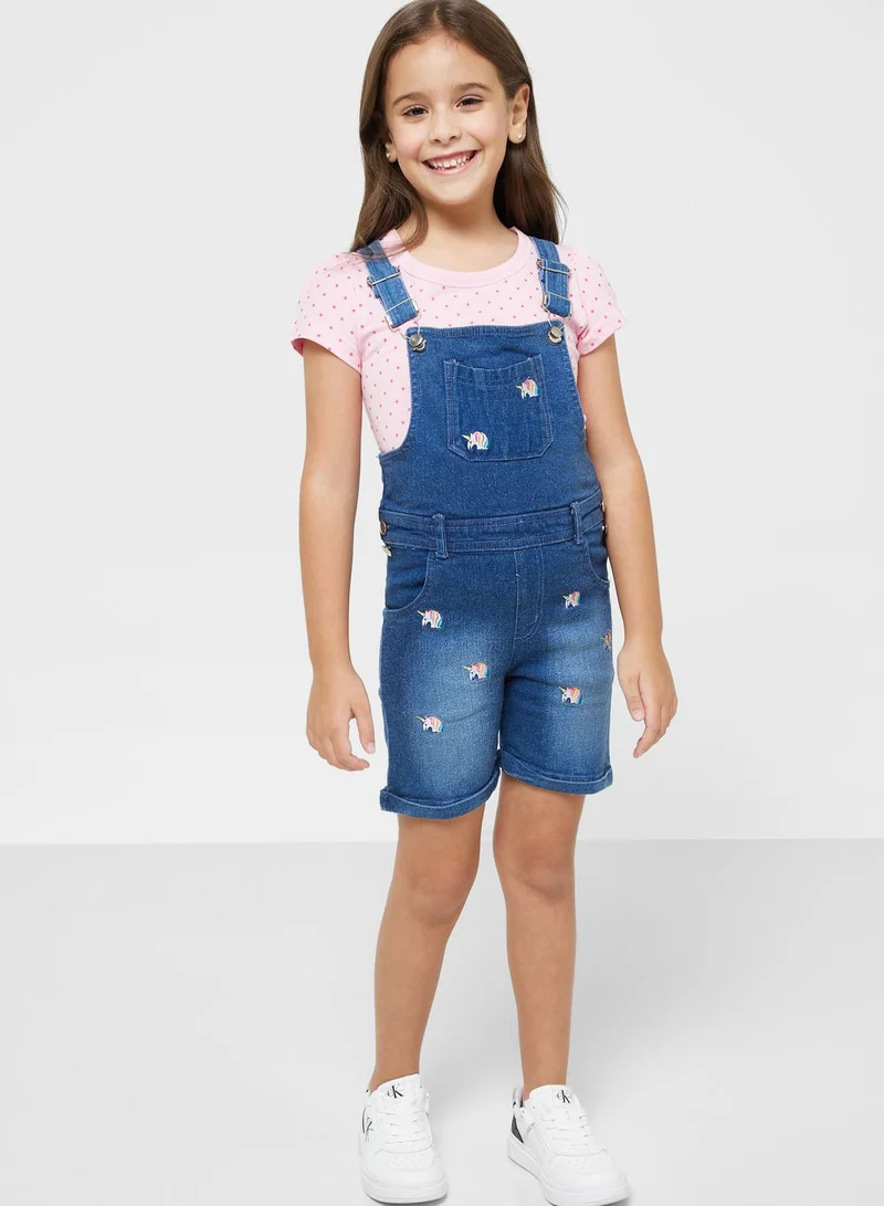 Pinata Girls Shorts Legged Dungaree
