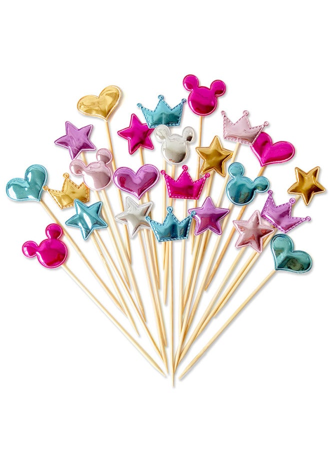 New Year Cake - Cake Decoration Topper - Rose Red, Heart-Shaped - Party Supplies, Baking Decoration, Gift - Image 2