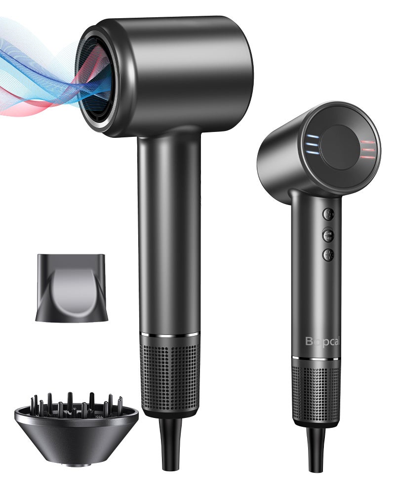 Hair Dryer500 Million Negative Ionic Blow Dryer with Diffuser Nozzle for Fast Drying 120000 RPM HighSpeed Brushless Motor Hairdryer ThermoControl Lightweight for Home Travel Salon