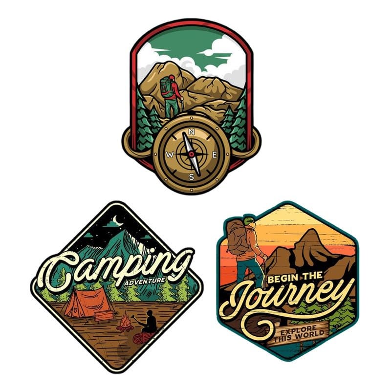 Lazychunks® Camping Adventure Wild Life Printed Patch|Multicoloured Decorative Repair Patches for Jackets,Jeans,Bags,Caps etc. - Image 1