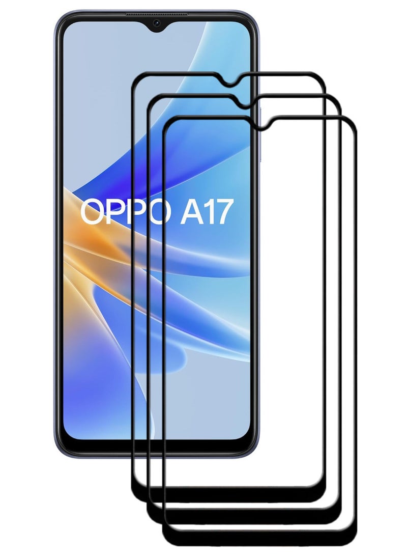 ACLIX 3 Pieces Antistatic ESD Dustproof Premium Quality High Definition Tempered Glass Screen Protector Designed For Oppo A17 - Image 1