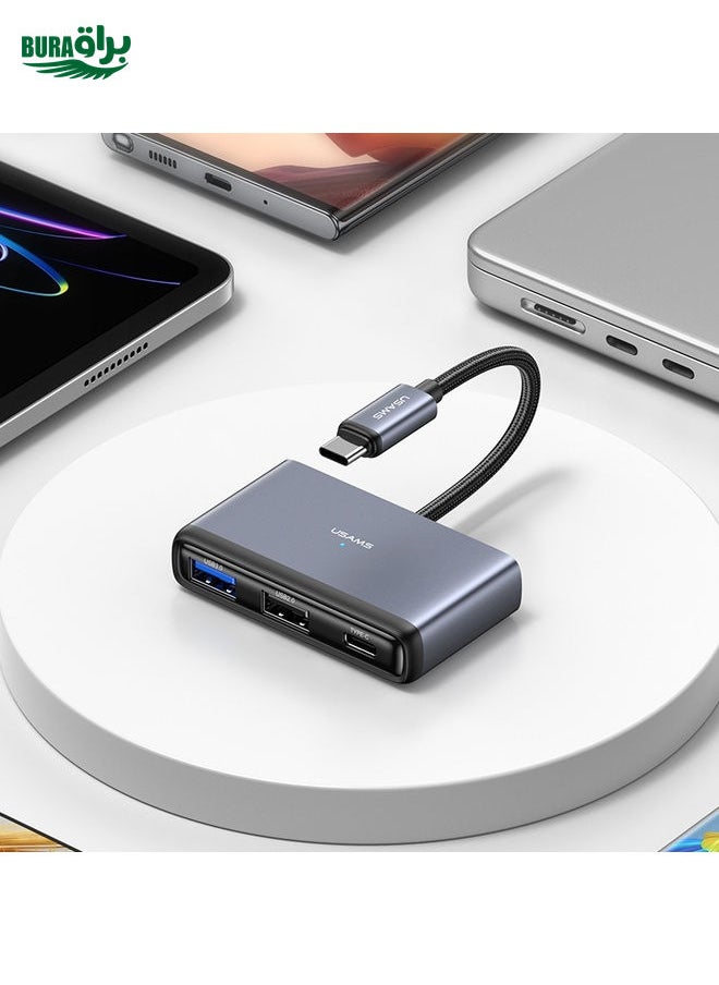 BURAQ - USAMS US-SJ627 4 in 1 Type-C Multifunctional Docking Station HUB - Image 1