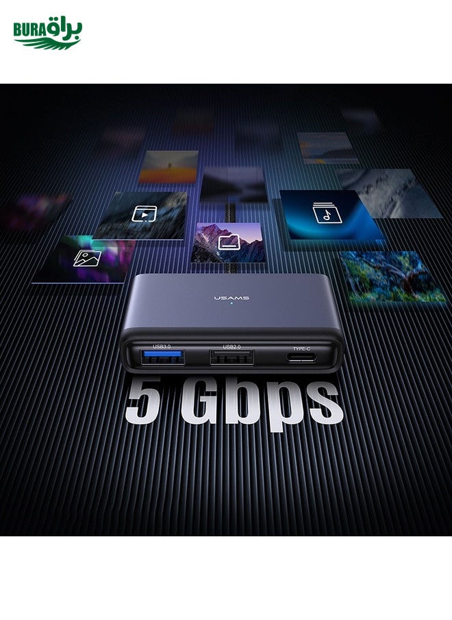 BURAQ - USAMS US-SJ627 4 in 1 Type-C Multifunctional Docking Station HUB - Image 1