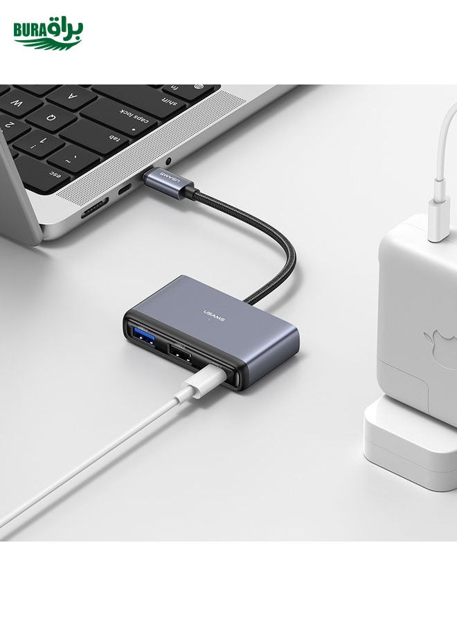 BURAQ - USAMS US-SJ627 4 in 1 Type-C Multifunctional Docking Station HUB - Image 1