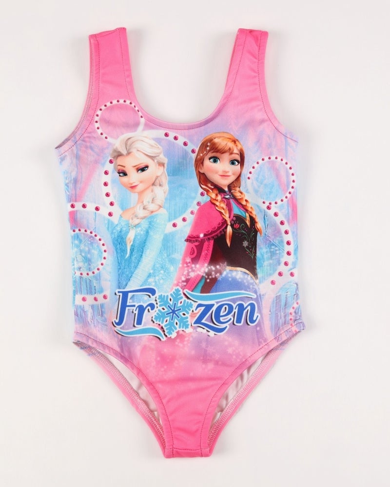 Rs Ramuni Girls Swimsuit Frozen Pink Digital Printed Swimwear for Pool  - Image 1