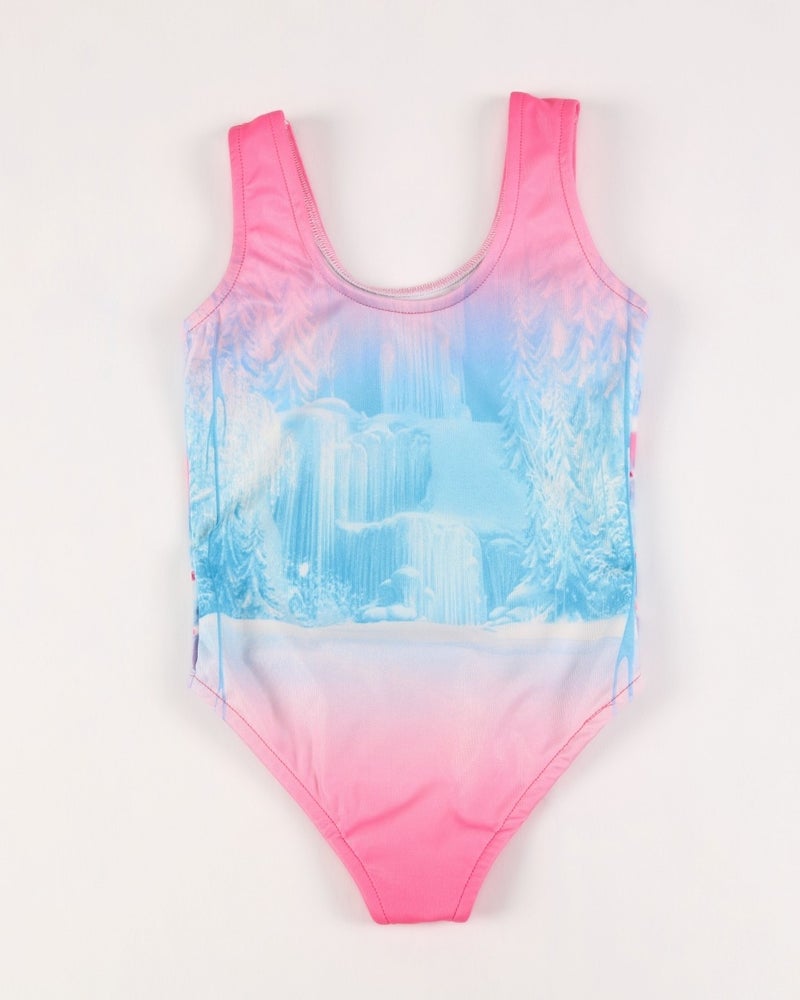 Rs Ramuni Girls Swimsuit Frozen Pink Digital Printed Swimwear for Pool  - Image 2
