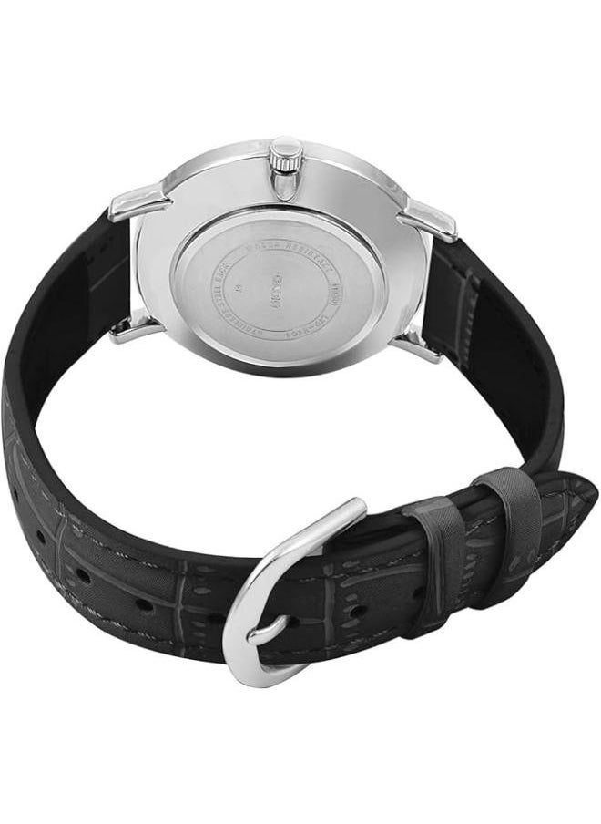 Casio LTP-VT01L-7B1UDF Leather Round Analog Water Resistant Watch for Women - Black