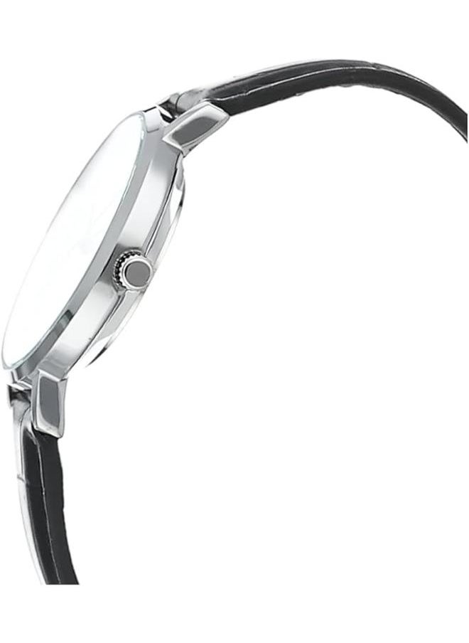 Casio LTP-VT01L-7B1UDF Leather Round Analog Water Resistant Watch for Women - Black