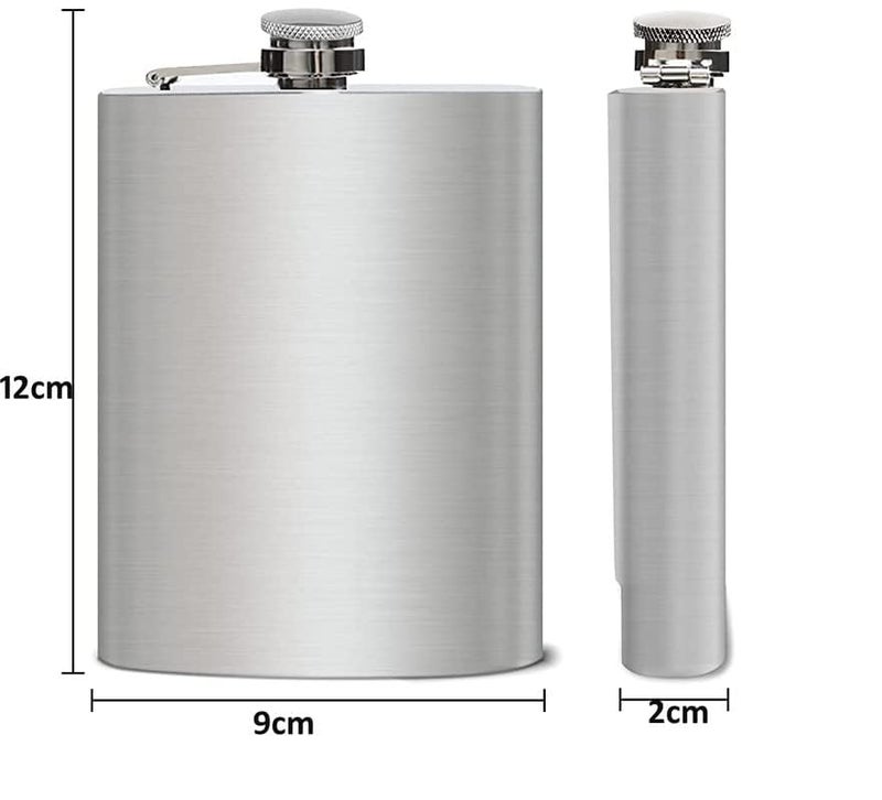 ZOOV Stainless Steel Hip Flask with Funnel, Alcohol Drinks Wine Whiskey Holder Bottle 250ml (1 Pcs Hip Flask with Funnel) - Image 2