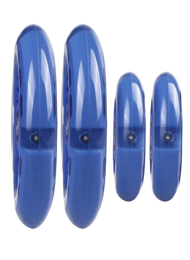 Wheelgoo 120mm 80mm Led Light Up Scooter Replacement Wheels - White Flashing- Compatible with Micro Mini, Maxi Deluxe, Globber 3-Wheeled Kid Kick Scooter, Set of 4 (Navy Blue) - Image 4