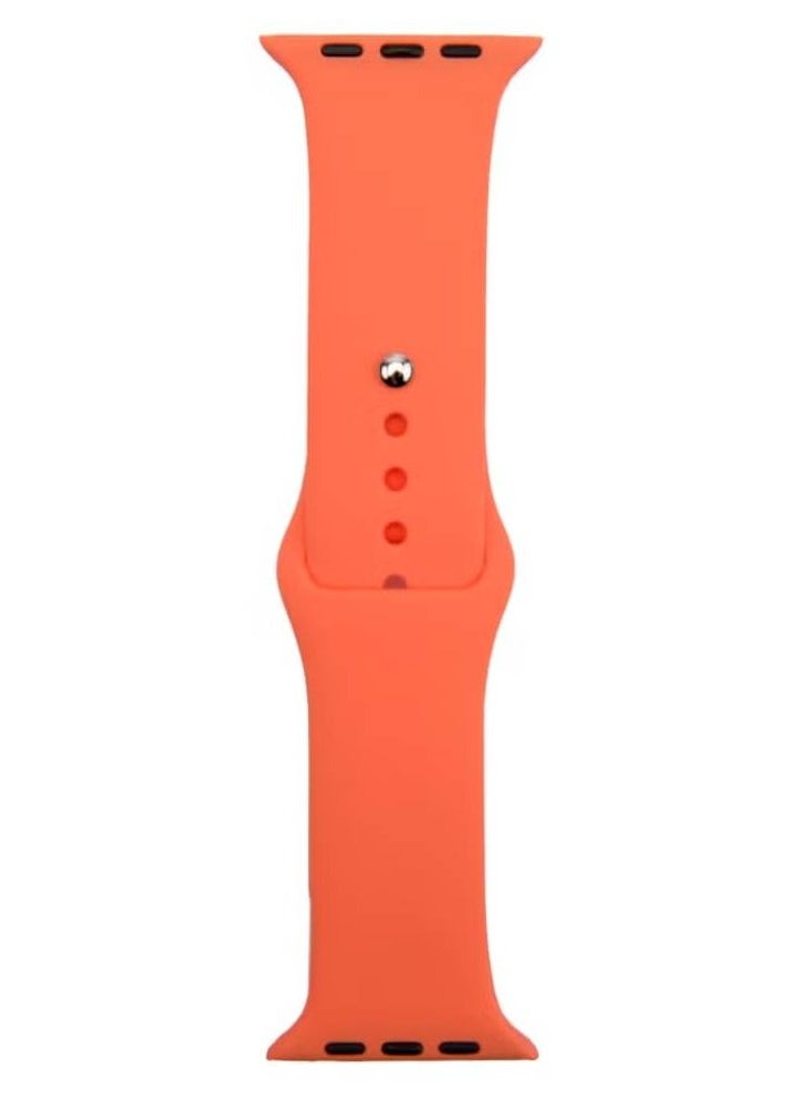 Generic - Apple Watch Band 45mm 44mm 42mm Soft Silicone Sport Band Replacement Wrist Strap Compatible for iWatch Apple Watch Series 7/SE/6/5/4/3/2/1,Nike+,Sport,Edition (Orange) - Image 1