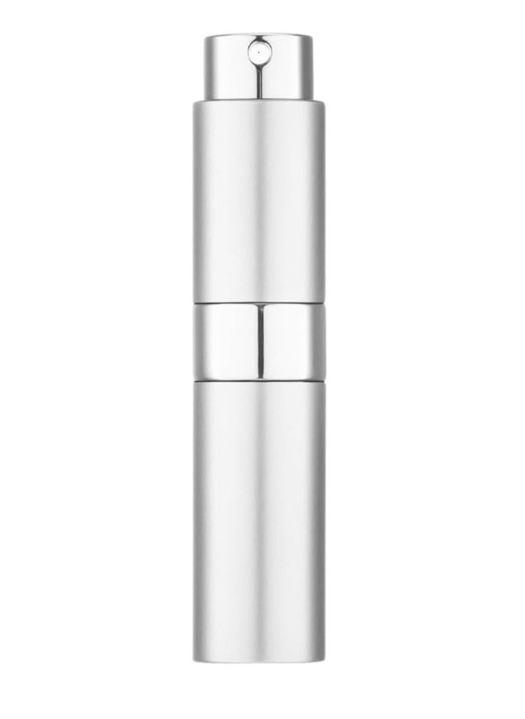 ماركة غير محددة زجاجة عطر صغيرة الحجم محمولة قابلة لإعادة التعبئة بسعة 10 مل – بخاخ عطر مناسب للسفر، عبوة مستحضرات تجميل فارغة بأنبوب دائري (لون فضي)  - Image 1