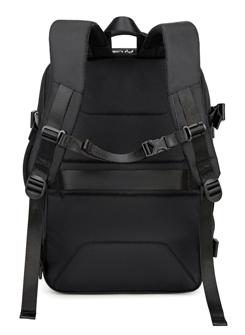 Chantria Black Expandable Premium Travel Backpack Water Resistant Multifunctional Backpack with Built in USB port and Headphone Jack for Women, CB00606- Black  | Best Price UAE