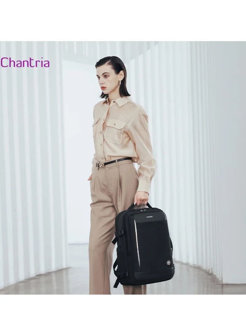 Chantria Black Expandable Premium Travel Backpack Water Resistant Multifunctional Backpack with Built in USB port and Headphone Jack for Women, CB00606- Black  | Best Price UAE