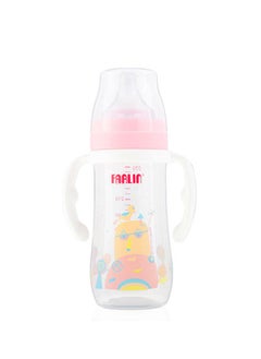 FARLIN PP Wide Neck Feeder With Handle 270 ML, Pink  - Image 1