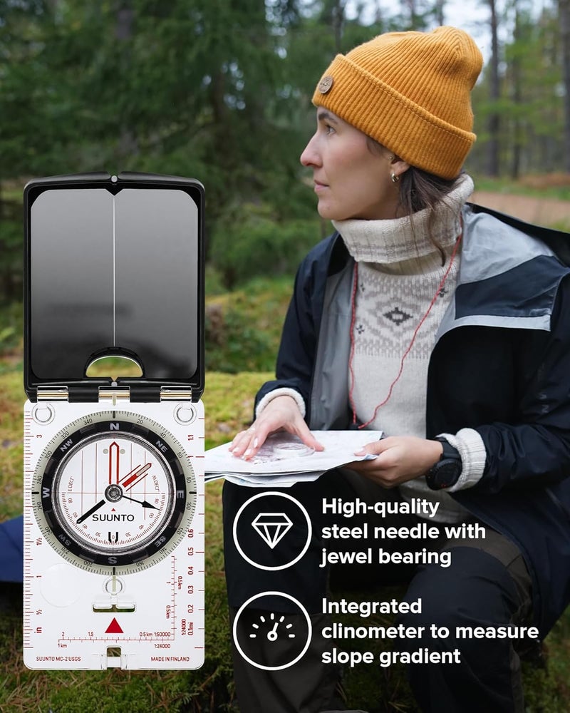 Suunto بوصلة سوينتو MC-2 G USGS المرآة مع تصحيح الانحراف القابل للتعديل ومقياس الزاوية - Image 3
