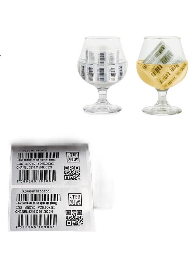 Befon Matte Silver Pet Label Paper, 80Mm*50Mm*500 Pieces Per Row, Silver Matte Adhesive Barcode Printing Paper, Waterproof Sticker, Triple-Protection Fixed Asset Equipment Label - Image 3