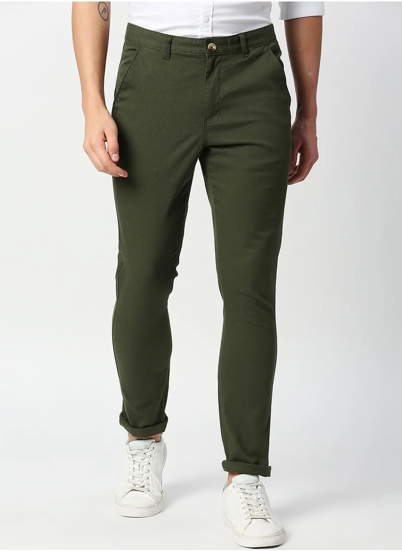 Thomas Scott Thomas Scott Men Green Slim Fit Trousers