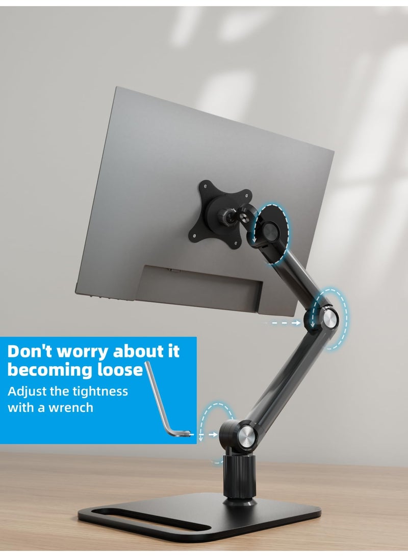 XiuWoo Portable Desktop Monitor Stand Magnetic Quick-Release - Foldable 4.7-18.5 inch Portable Monitor 75x75mm Vesa Mount Folding Travel Monitor Stand - Image 4