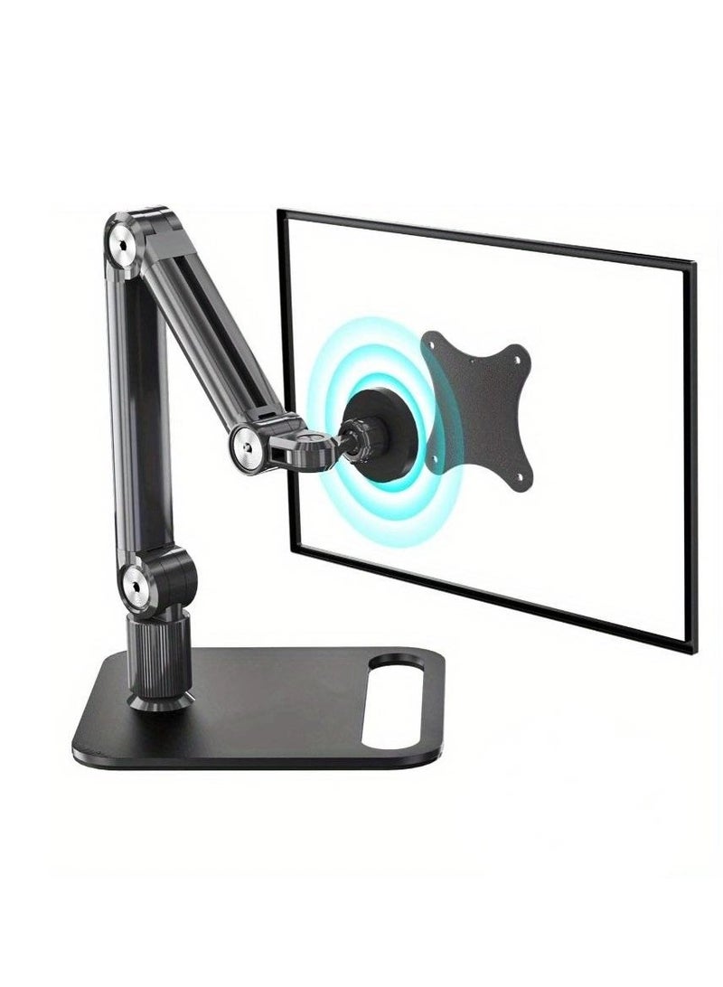 XiuWoo Portable Desktop Monitor Stand Magnetic Quick-Release - Foldable 4.7-18.5 inch Portable Monitor 75x75mm Vesa Mount Folding Travel Monitor Stand - Image 1