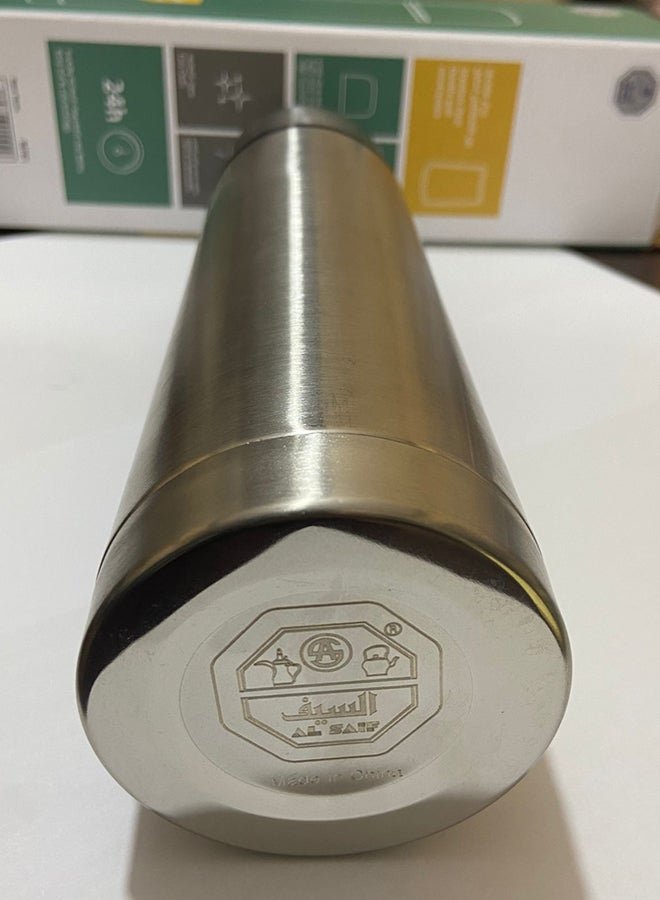 Alsaif Stainless Steel Vacuum Flask 1000ml Silver Insulated Bottle for Daily Use Travel Home Office - Image 3