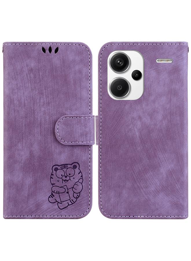 Case For Xiaomi Redmi Note 13 Pro+ 5G Little Tiger Embossed Leather Phone Case