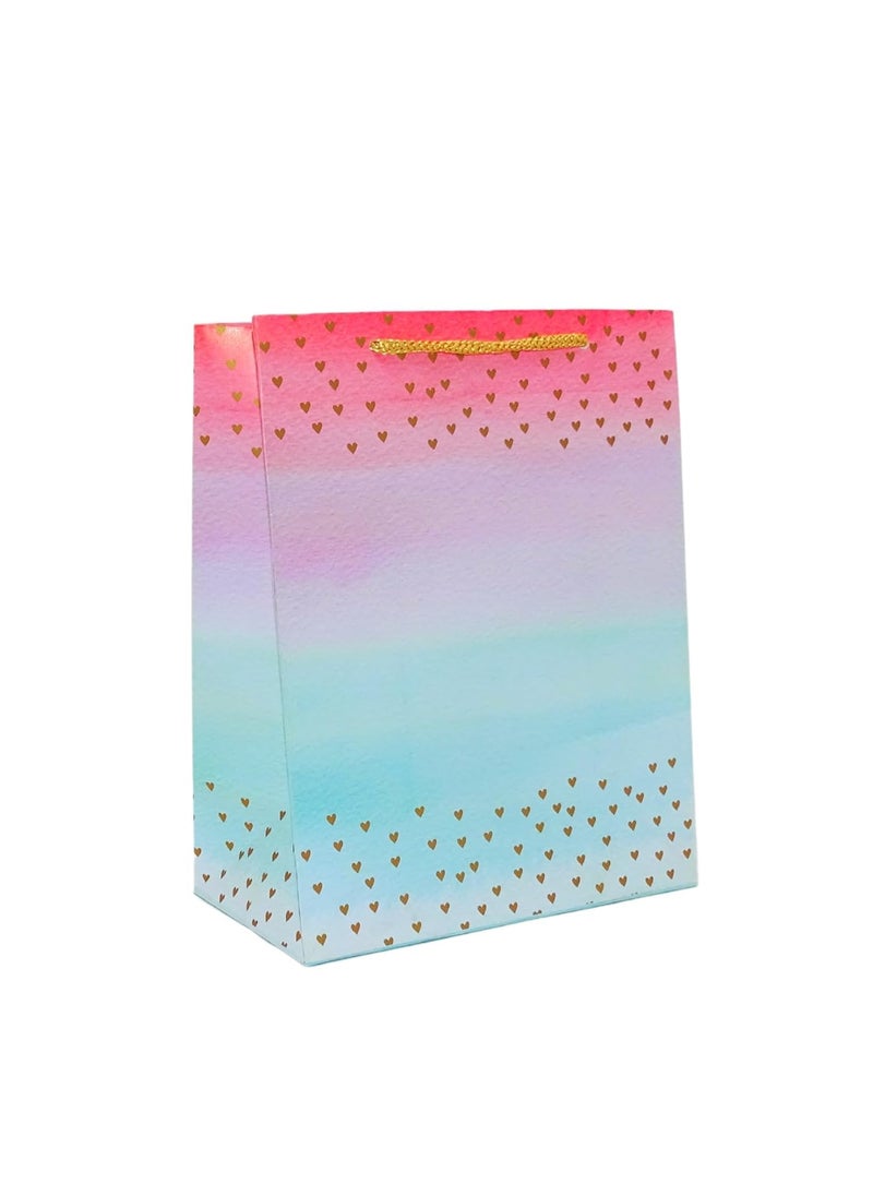 Skywalk Skywalk Gift Bags-Medium Paper Bags For Return Gifts-Party Favor Goodie Bags,Medium Carry Bags For Gifting,Paper Gift Covers- Paper Bags(Pack Of 10,Golden Hearts)  - Image 1