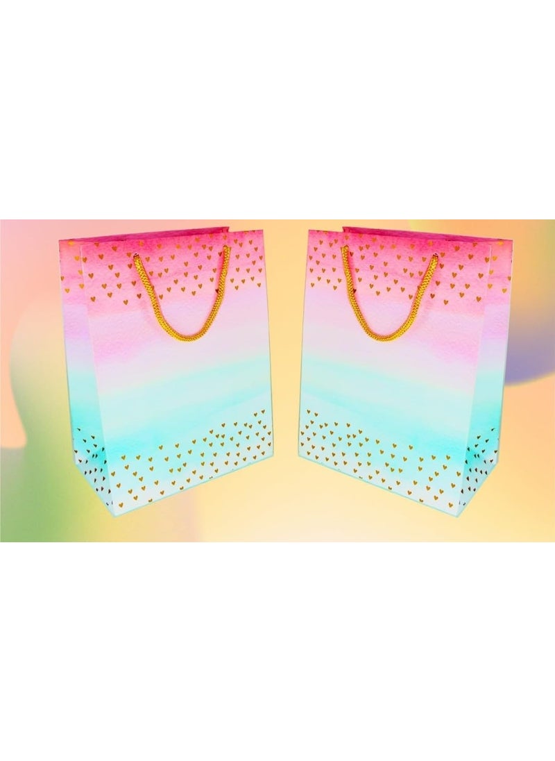 Skywalk Skywalk Gift Bags-Medium Paper Bags For Return Gifts-Party Favor Goodie Bags,Medium Carry Bags For Gifting,Paper Gift Covers- Paper Bags(Pack Of 10,Golden Hearts)  - Image 4