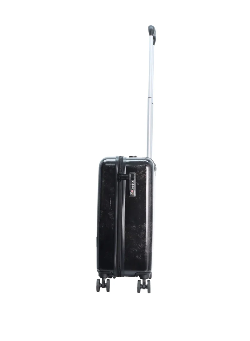 Discovery Discovery Stone ABS Hard Shell Carry-On Small Cabin Travel Suitcase Black, Durable Lightweight Travel Luggage, 4 Double Wheel Trolley Bag with TSA Combination Lock (49 cm/20 Inch).
