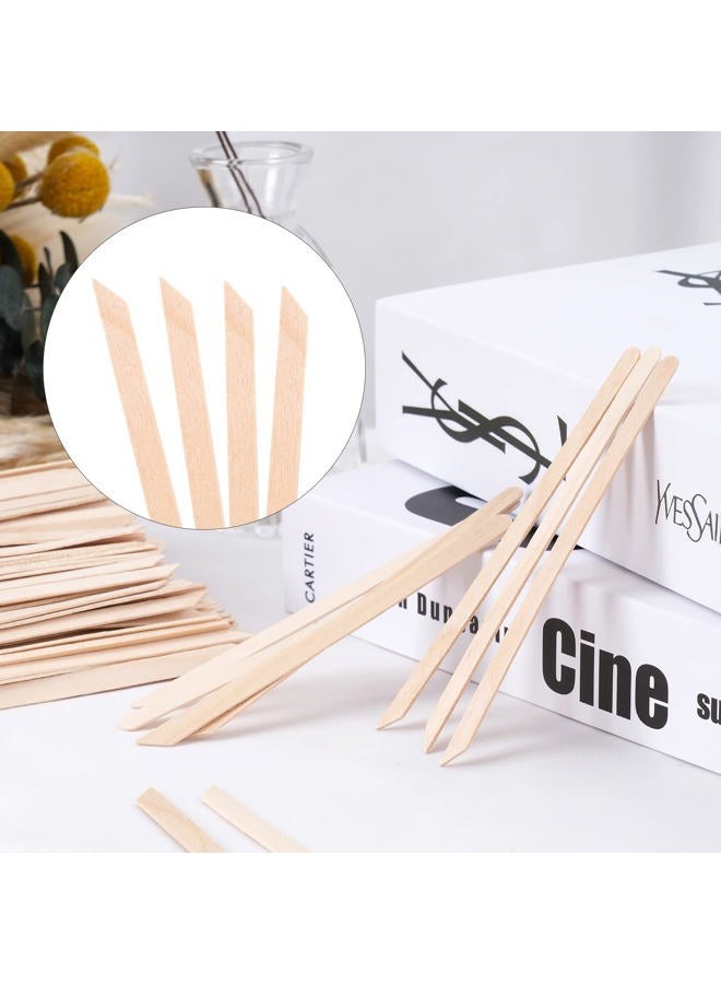 MMonDod 1200Pcs Wooden Wax Sticks Small Wax Spatula Eyebrow Wax Sticks for Hair Removal Eyebrow Lip Nose Brow Wax Applicator Sticks (Slanted Handle)  - Image 2
