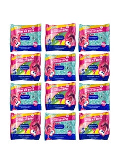 Mr. Bubble Moisturizing Kids Gentle Face And Hand Wipes Travel Size Biodegradable Deep Cleaning Towelettes Made With Hydrating Aloe Vera And Chamomile (Pack Of 12 Pouches 15 Wipes Each)  - Image 1