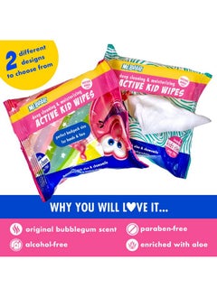 Mr. Bubble Moisturizing Kids Gentle Face And Hand Wipes Travel Size Biodegradable Deep Cleaning Towelettes Made With Hydrating Aloe Vera And Chamomile (Pack Of 12 Pouches 15 Wipes Each)  - Image 3