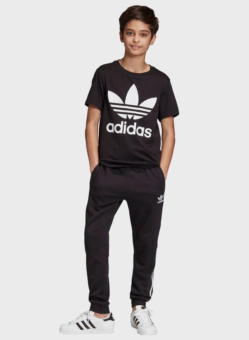 adidas Originals TREFOIL TEE Black Originals Kids T-SHIRTS - Image 1