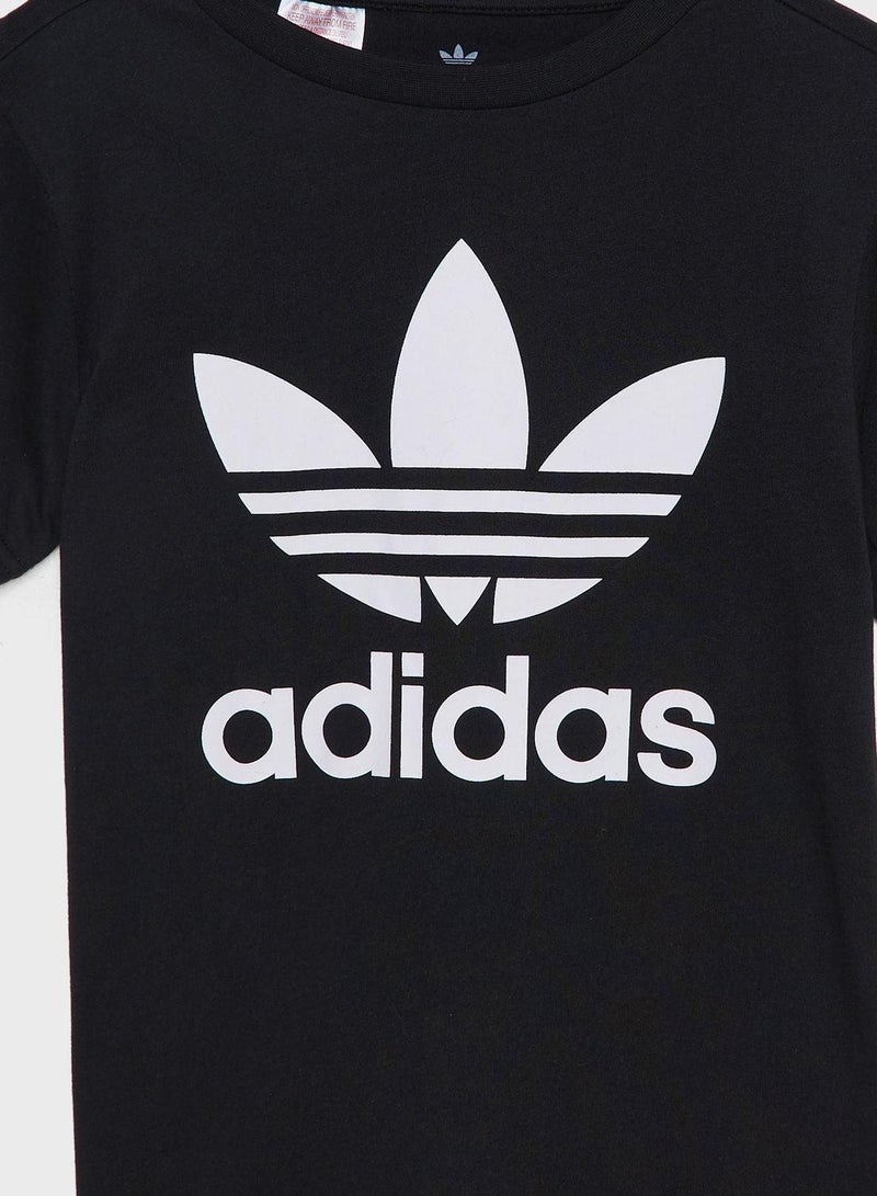 adidas Originals TREFOIL TEE Black Originals Kids T-SHIRTS - Image 4