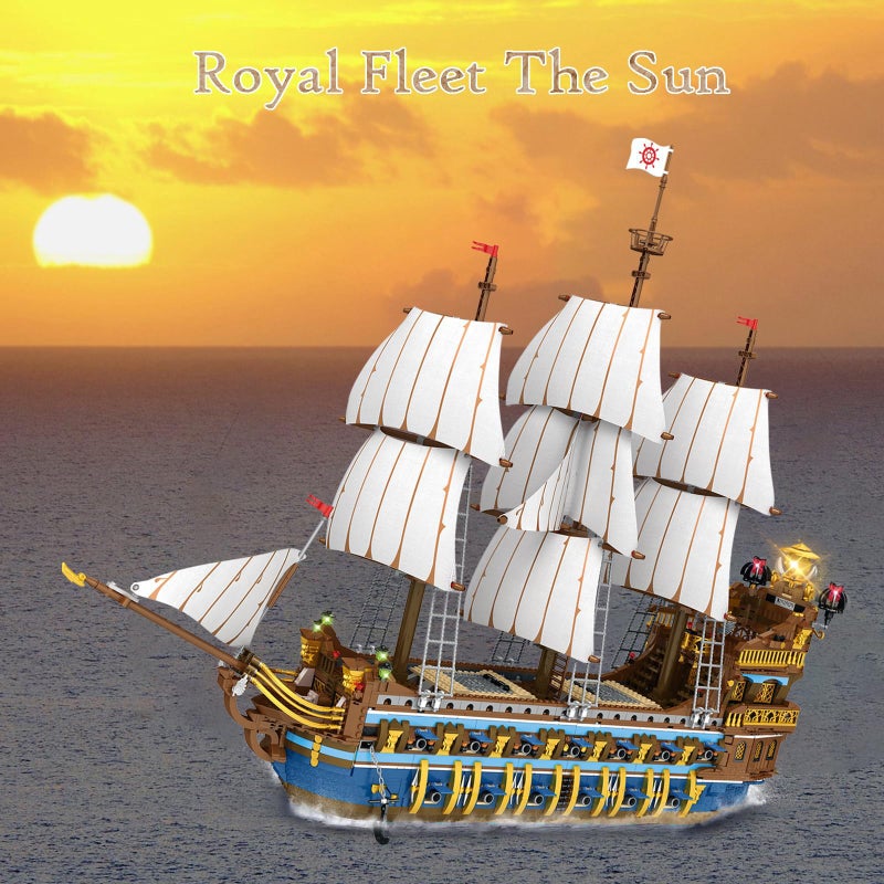 JMBricklayer Pirate Ship Building Sets for Adults Gorgeous Royal Fleet Ship with Tiered Design Attractive Pirate Toys Building Blocks Pirate Ship Display Gifts for Teens Adults2830 Pieces - Image 3