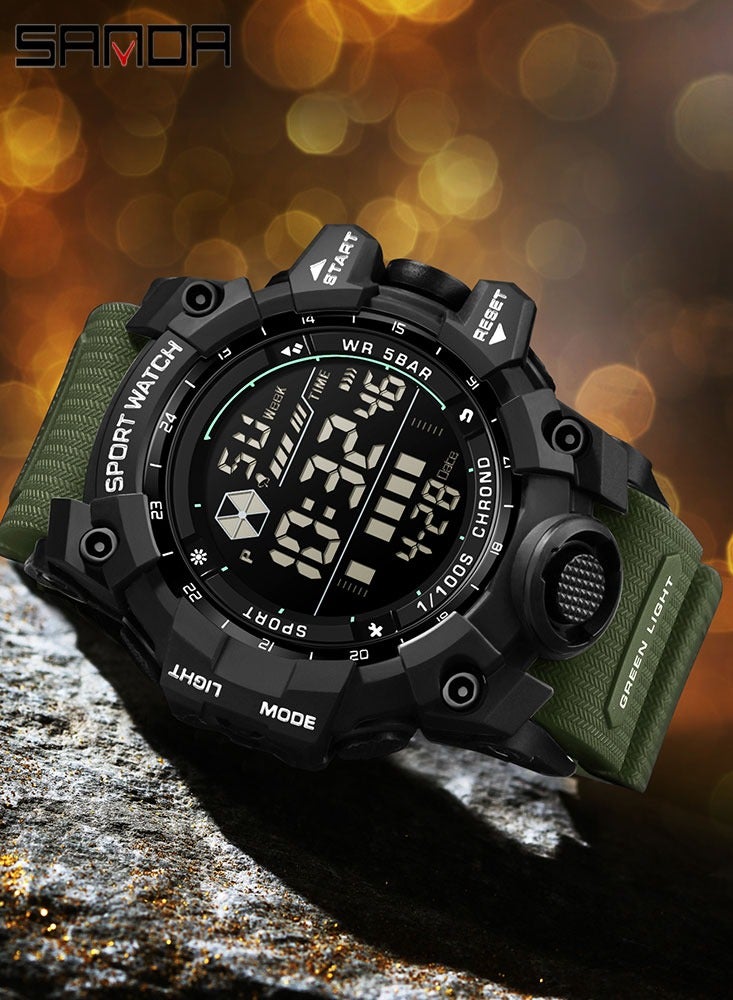 SANDA Outdoor Sports Men Watch Waterproof LED Analog Digital Show Multifunction Big Dial Electronic Wristwatch G style Male Clock - Image 2