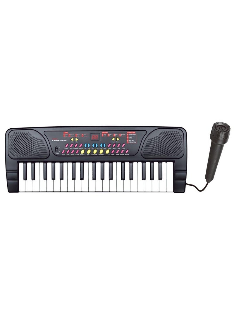 Power Joy Music Keyboard 37-Keys With Microphone and Recording, Battery Operated | Piano | Multifunctional Keyaboard | Electronic Keyboard | Develops Music Skills | Gift for Kids and Beginners - Image 1