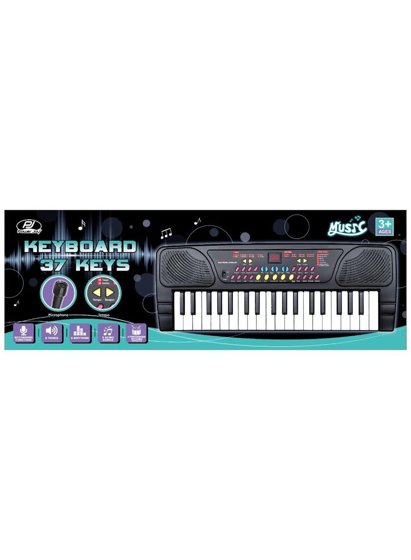 Power Joy Music Keyboard 37-Keys With Microphone and Recording, Battery Operated | Piano | Multifunctional Keyaboard | Electronic Keyboard | Develops Music Skills | Gift for Kids and Beginners - Image 3