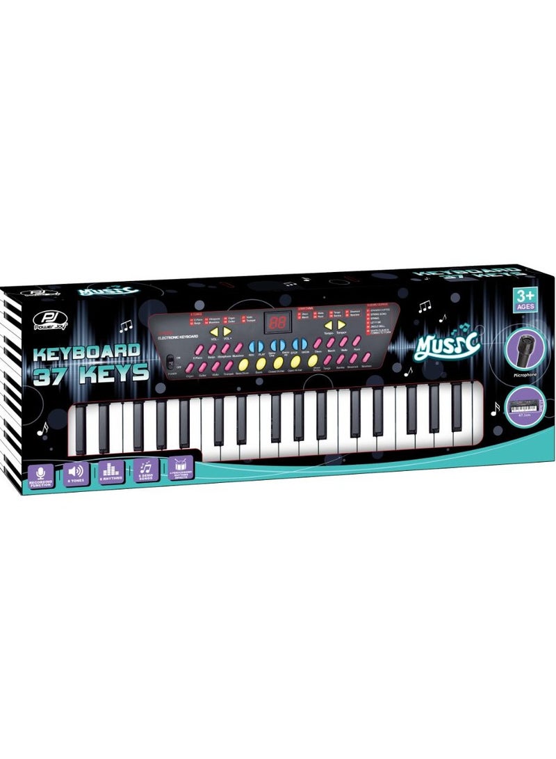 Power Joy Music Keyboard 37-Keys With Microphone and Recording, Battery Operated | Piano | Multifunctional Keyaboard | Electronic Keyboard | Develops Music Skills | Gift for Kids and Beginners - Image 2